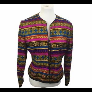 Vintage Adrianna Papell Silk Multicolored  Blazer
